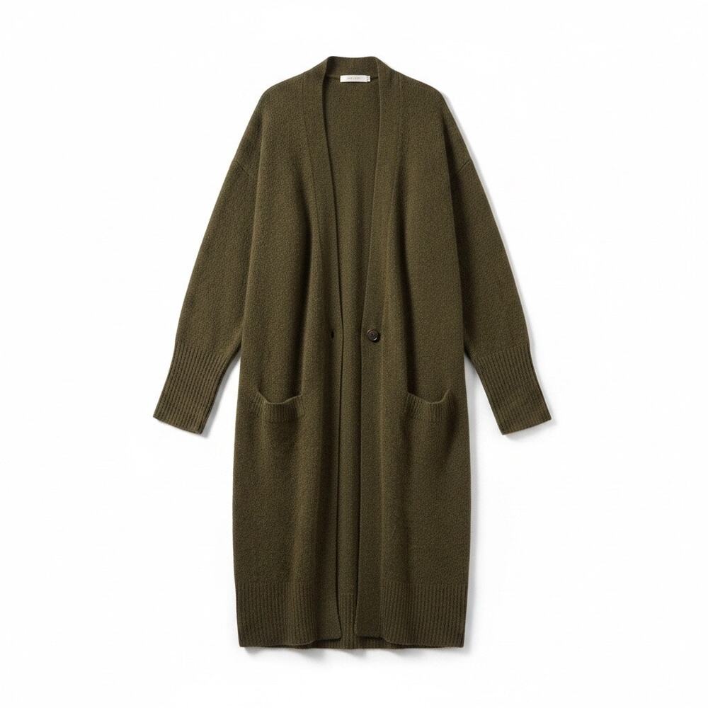 Wilfred Aritzia Long Cardigan Aronson Alpaca Wool Large Italian Yarn Cozy Chic